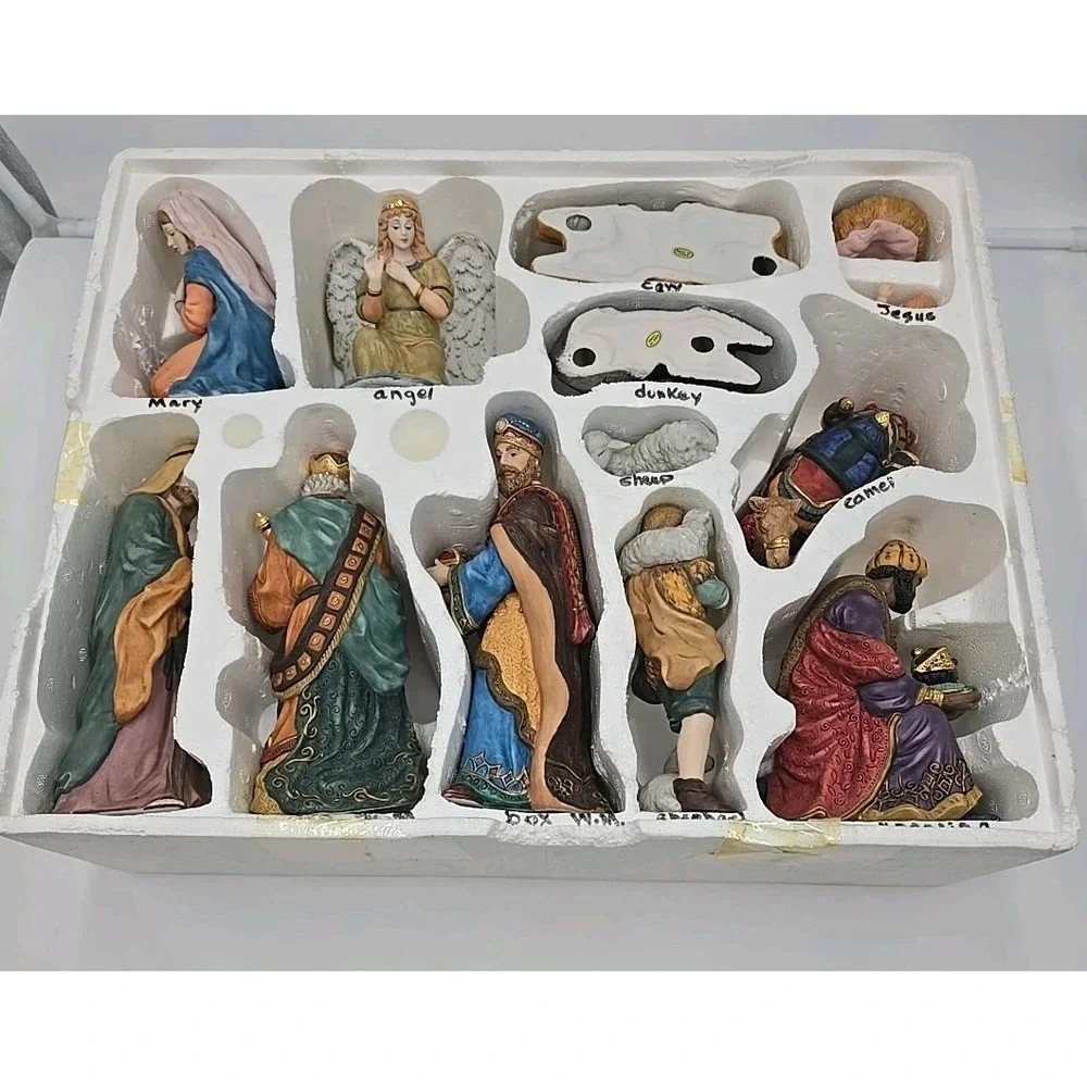Kirkland Nativity 13-piece Set Hand Painted Porcelain Christmas Figurines Only